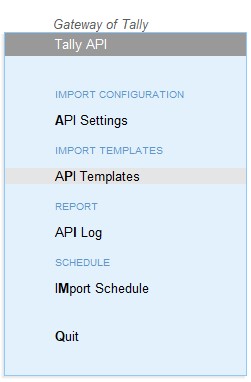 TallyPrime API - API Tempaltes